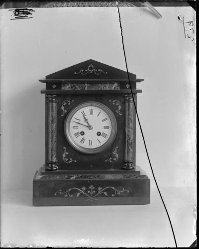 Glass plate negative of a clock Glass plate negative of a clock