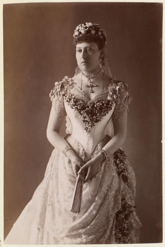 Princess Beatrice (1857-1944) in her wedding dress