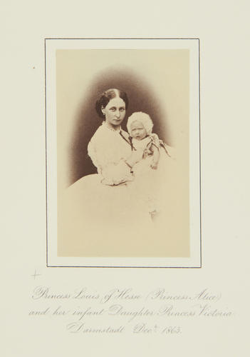 Princess Louis of Hesse and her infant daughter, Princess Victoria: Darmstadt 1863 [in Portraits of Royal Children Vol. 7 1863-1864]