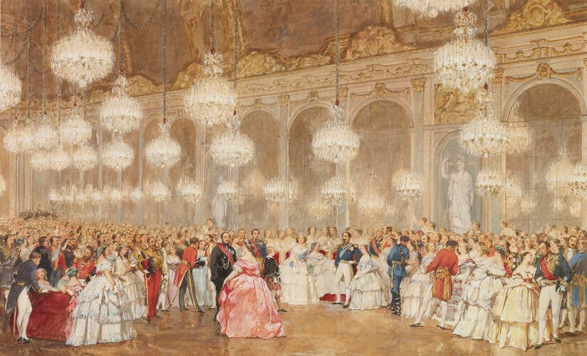 The overture to the ball in the Galerie des Glaces, Versailles