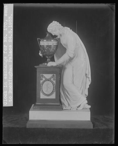 Glass plate negative of a clock Glass plate negative of a clock