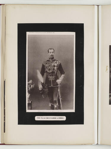 Portrait photograph of Albert Victor, Duke of Clarence and Avondale, 23 January 1892