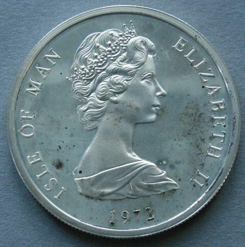 Isle of Man. Proof 25 pence commemorating the 25th anniversary of the Wedding of the Queen and Prince Philip