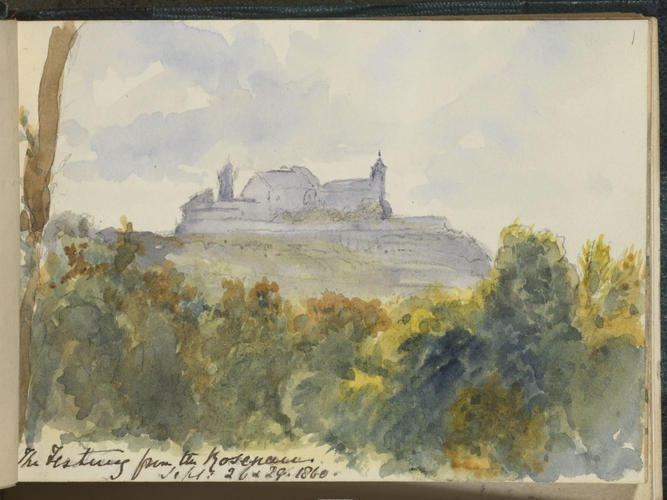 Master: SKETCHES FROM NATURE V. R. MDCCCLX TO MDCCCLXI
Item: Festung from the Rosenau Master: SKETCHES FROM NATURE V. R. MDCCCLX TO MDCCCLXI
Item: Festung from the Rosenau