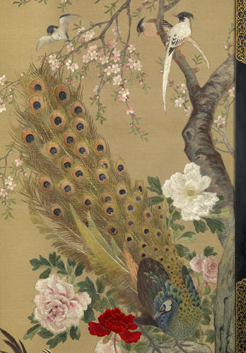Embroidered folding screen Embroidered folding screen