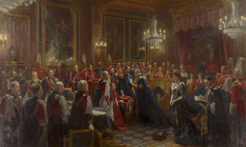 Investiture of Haakon VII, King of Norway with the Order of the Garter, 1906