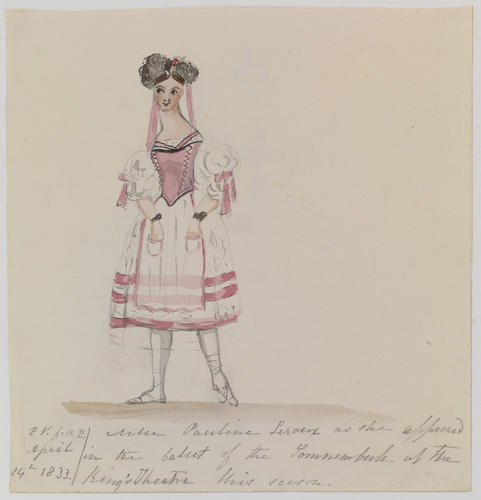 Master: PRINCESS VICTORIA SKETCHES 1
Item: Mlle Pauline Leroux as she appeared in the ballet of the Somnambule at the King's Theatre this season
