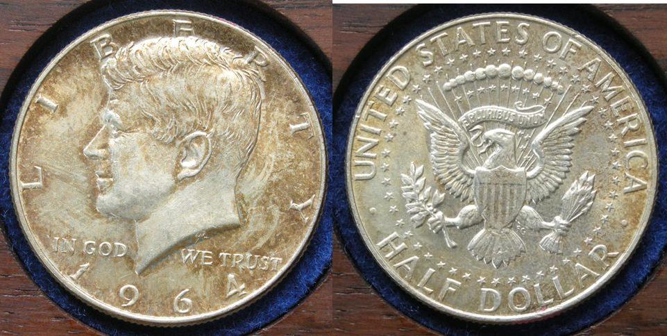 U. S. A. Half dollar, 1964 U. S. A. Half dollar, 1964