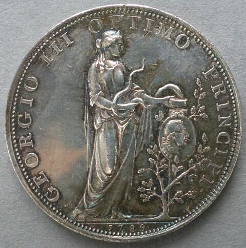 Great Britain. Medal commemorating the Recovery of King George III from illness, 1789 Great Britain. Medal commemorating the Recovery of King George III from illness, 1789