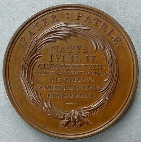 Great Britain. Medal commemorating the Death of King George III Great Britain. Medal commemorating the Death of King George III