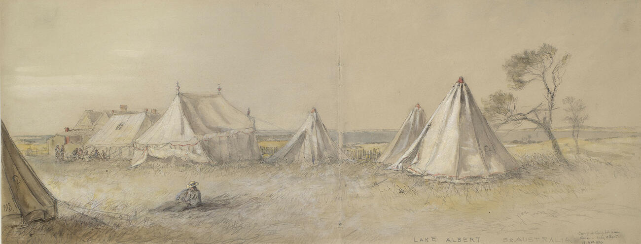 Camp at Campbell House Station, Lake Albert, Adelaide, S. Australia, November 1867