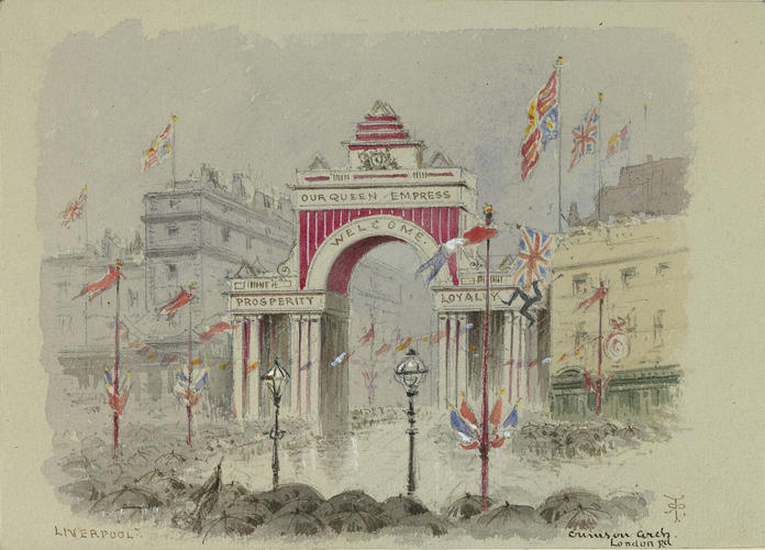 The Queen's visit to Liverpool, 11 to 13 May 1886: the Crimson Arch