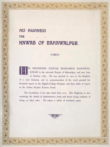 Muhammad Bahawal Khan V, Nawab of Bahawalpur (1883-1907)