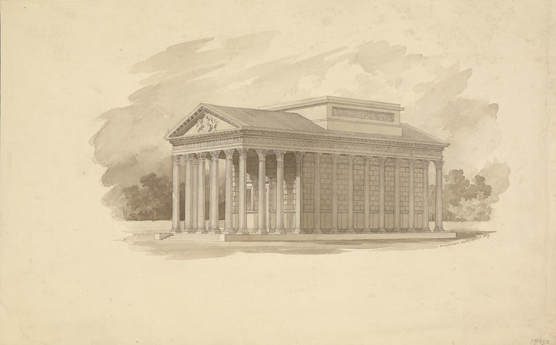 Design for preserving the portico of Carlton House by making it the approach to a temple containing the monument to the memory of His Royal Highness the Duke of York