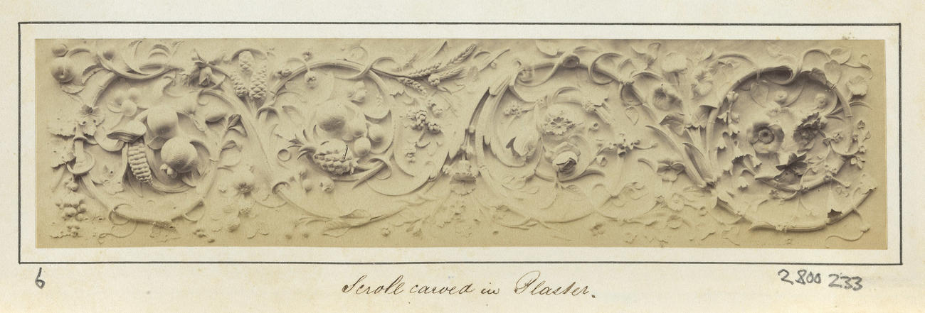 'Scroll Carved in Plaster' 'Scroll Carved in Plaster'