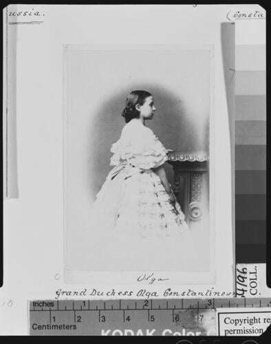 Grand Duchess Olga Constantinovna of Russia, daughter of the Grand Duke and Duchess Constantine of Russia [Photographic Portraits Vol. 4/62 1861-1876]