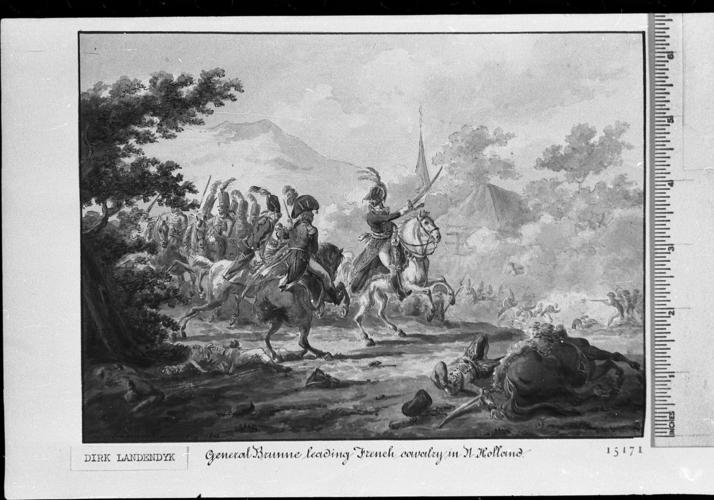 General Brune leading French Cavalry in North Holland, 1799 General Brune leading French Cavalry in North Holland, 1799