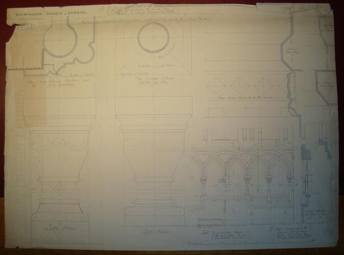 St Mildred's church, Whippingham: chancel detail drawing no. 11 St Mildred's church, Whippingham: chancel detail drawing no. 11