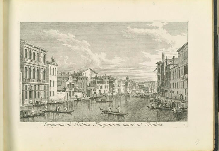 Master: Venetian views after Canaletto
Item: Prospectus ab Aedibus Flanginorum usque ad Bembos