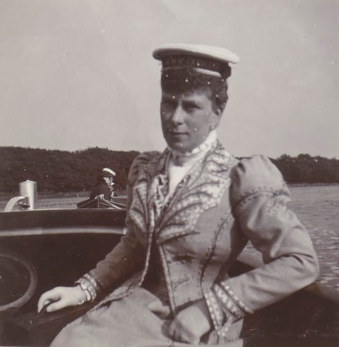 Queen Mary when Duchess of York on a cruiser, on the river Beaulieu Queen Mary when Duchess of York on a cruiser, on the river Beaulieu