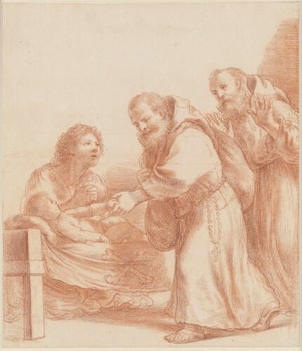 The Blessed Felix of Cantalice (Beato Felice Cappuccino) resuscitating a Child The Blessed Felix of Cantalice (Beato Felice Cappuccino) resuscitating a Child
