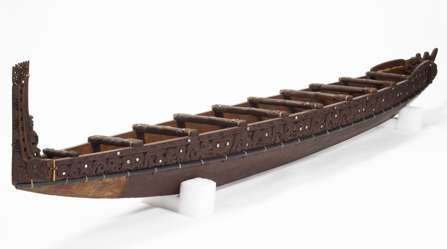 Model war canoe (waka taua)