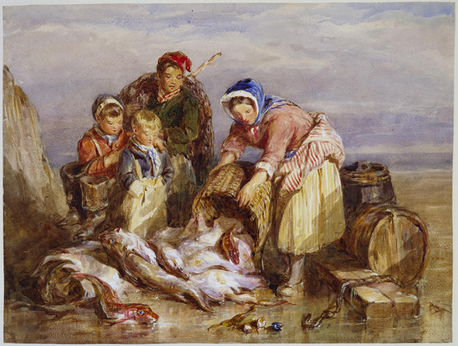 Fisherwoman on the coast of Scotland