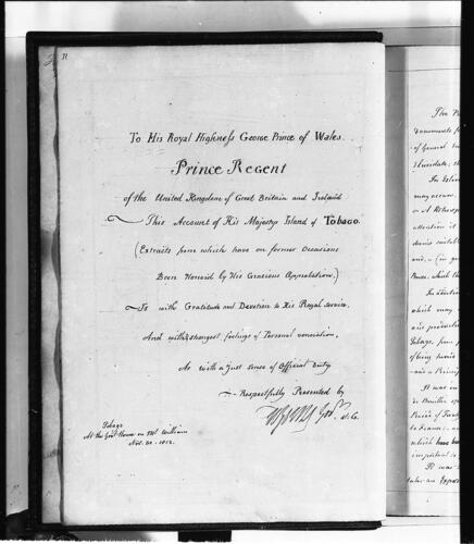 An Historical, statistical and descriptive account of the island of Tobago : introductory to an essay on the commercial and political importance of the possession to Great Britain / by Sir William Young . .