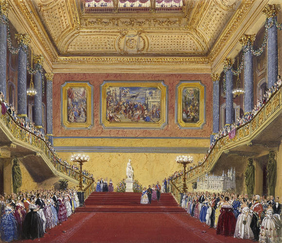 Stafford House: the staircase at the ball, 16 June 1847