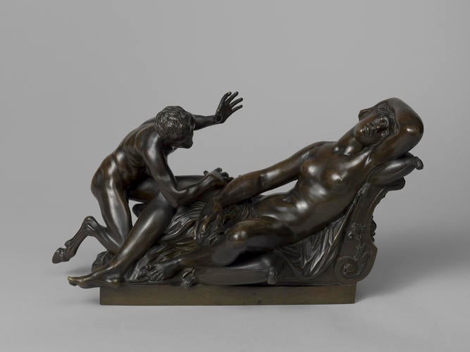 Sleeping nymph with satyr