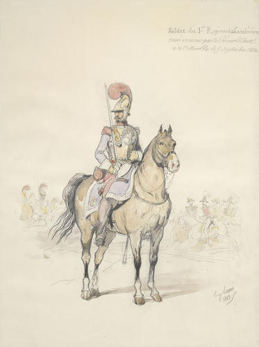 Study of a cavalry soldier of the 1st Regiment of the Carabiniers