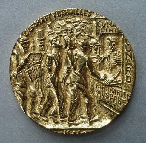English copy of the German satirical medal commemorating the sinking of the S. S. Lusitania English copy of the German satirical medal commemorating the sinking of the S. S. Lusitania