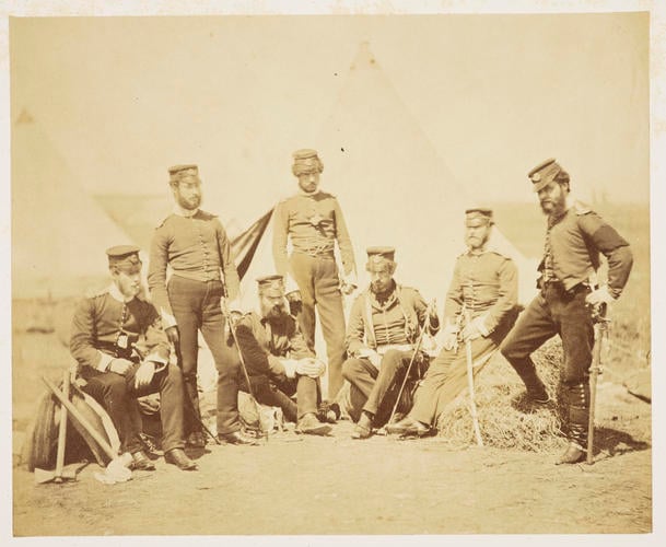 Group of 50th Regiment, 1855 [in Photographic Views and Portraits of the Crimean Campaign, Box 4]