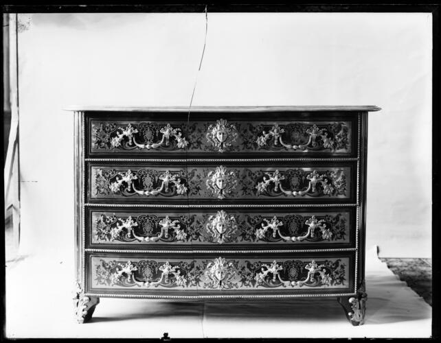 Glass plate negative of Boulle cabinet Glass plate negative of Boulle cabinet