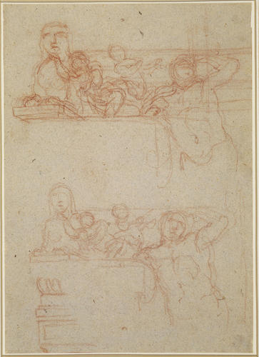 The vault of the church of S Luigi dei Francesi: two sketches for the centre and right-hand side of the decorative scheme The vault of the church of S Luigi dei Francesi: two sketches for the centre and right-hand side of the decorative scheme