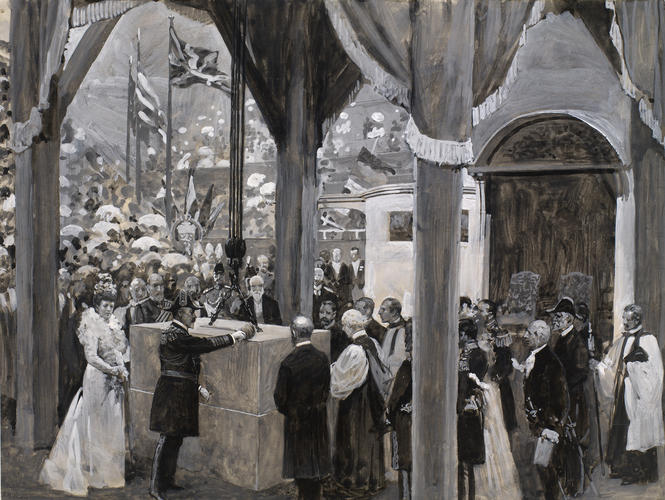 King Edward VII and Queen Alexandra laying the foundation stone of Liverpool Cathedral, 18 July 1904 King Edward VII and Queen Alexandra laying the foundation stone of Liverpool Cathedral, 18 July 1904
