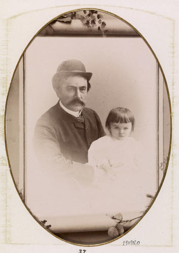 Prince Nicholas of Hohenlohe Waldenburg and his daughter, Princes Sarah Marie. [Album: Photographs. Royal Portraits, 1883-1891]