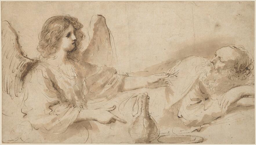 The Angel waking Elijah and offering him sustenance The Angel waking Elijah and offering him sustenance