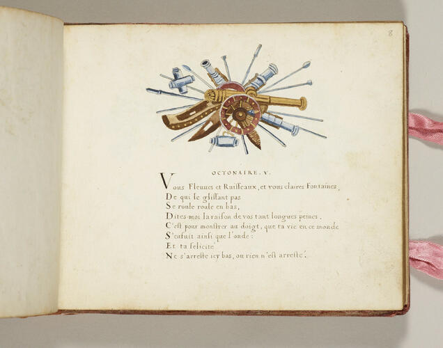 Cinquante octonaires sur la va [sic] vanite et inconstance du monde : dediez a Monsieur le Prince pour ses estrennes de l'an 1607 / escrit et illumine par moy Esther Inglis