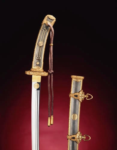 Field Marshal's sword (gensuit?), scabbard and case