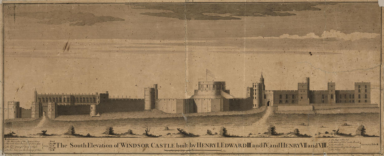The South Elevation of Windsor Castle built by Henry I, Edward III and IV, and Henry VII and VIII The South Elevation of Windsor Castle built by Henry I, Edward III and IV, and Henry VII and VIII