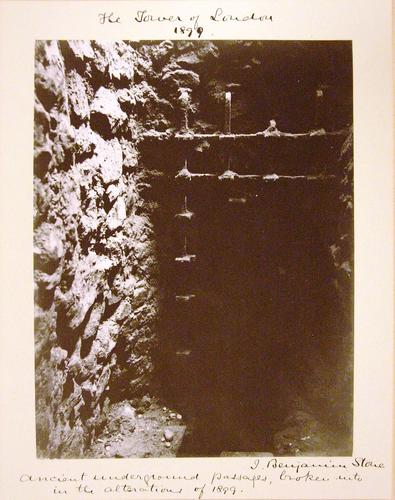 Underground passages, the Tower of London, 1899
