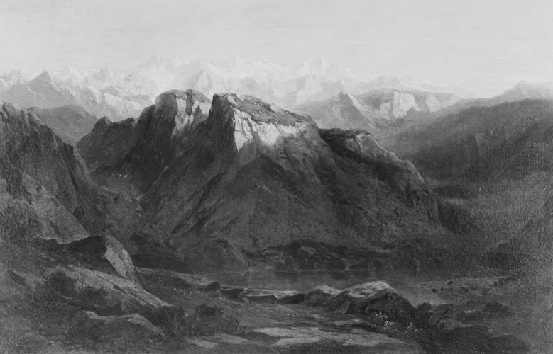 View from the Pilatus towards the Glaciers of the Bernese Oberland