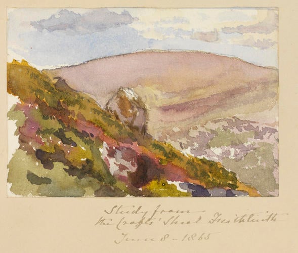Master: SKETCHES FROM NATURE V. R. 1865 TO 1867
Item: Study from the Crofts' Shiel Freithluith