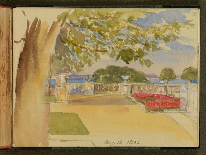 Master: SKETCHES FROM NATURE V. R. 1851 TO 1855
Item: The Terrace at Osborne