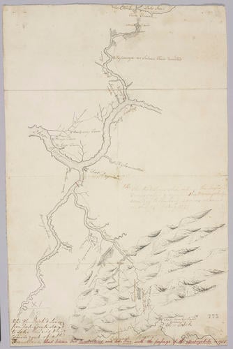Map of Monongahela River, 1755 (Pennsylvania, USA)