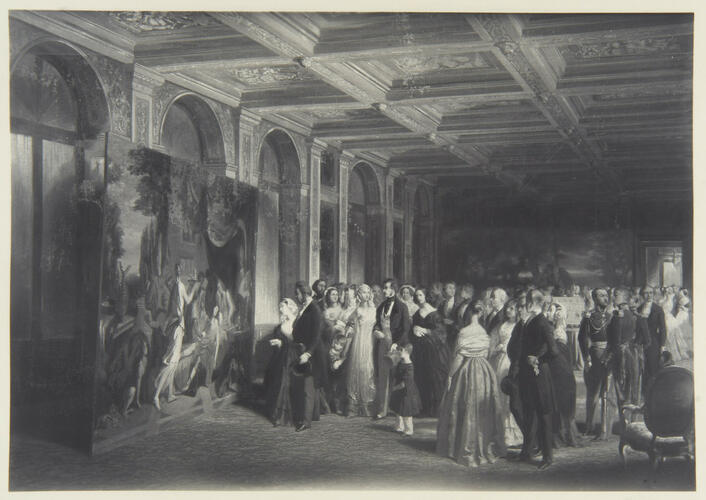 Royal visit to Louis-Philippe: Queen Victoria visiting the Ground Floor Gallery at the Château d'Eu, 5 September 1843 Royal visit to Louis-Philippe: Queen Victoria visiting the Ground Floor Gallery at the Château d'Eu, 5 September 1843