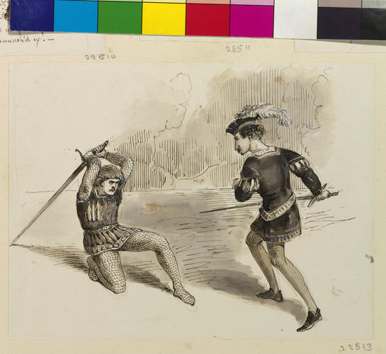 Sketches from Hamlet: the fight between Hamlet and Laertes