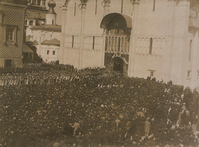 The Coronation Procession of Nicholas II, Emperor of Russia entering the Assumption Cathedral The Coronation Procession of Nicholas II, Emperor of Russia entering the Assumption Cathedral