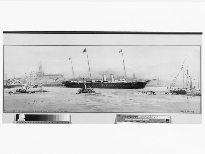 George VI leaving Portsmouth in RY Victoria and Albert [III] for the Coronation Review, Spithead, 20 May 1937